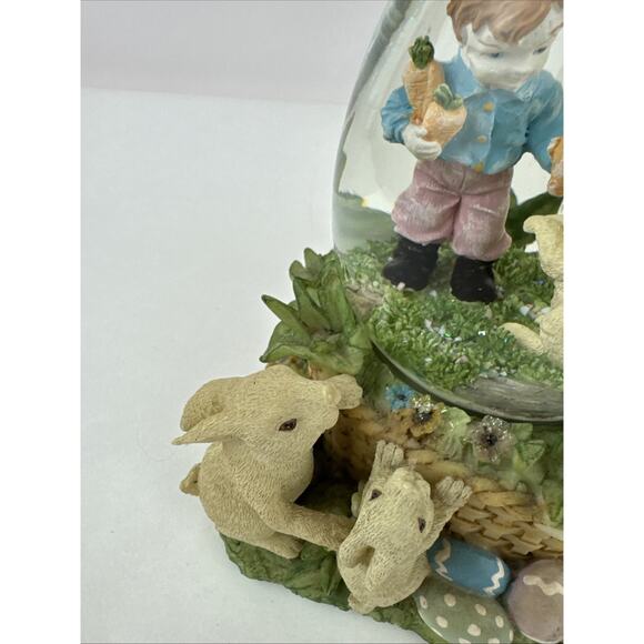 San Francisco Music Box Water globe Here Comes Peter Cottontail Easter Vintage - Picture 2 of 15
